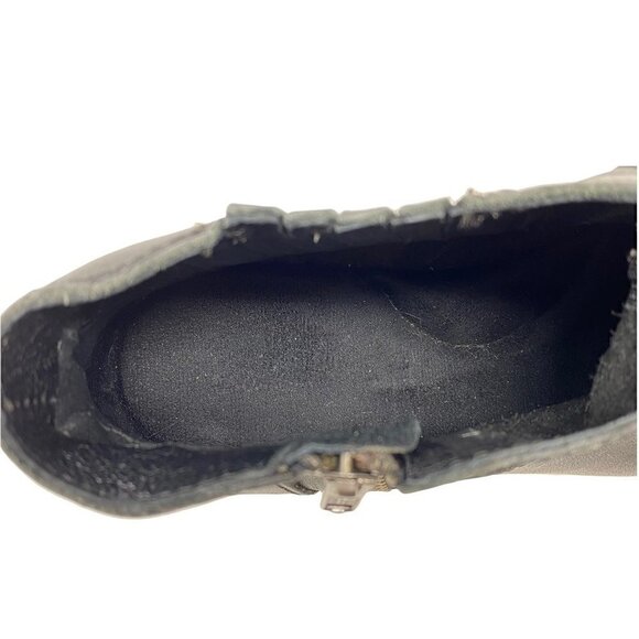 Born Women's Kaori Ankle Booties Boots Black Round Toe Side Zipper Leather 7 - Picture 8 of 10